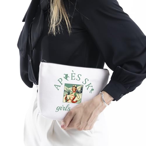 WCGXKO B-apres Ski Vintage Makeup Bag for Winter Sports Lovers