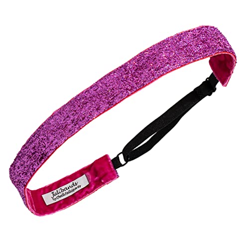 Gone For a Run Pink Glitter Non-Slip Running Headband - Adjustable Athletic Hairband