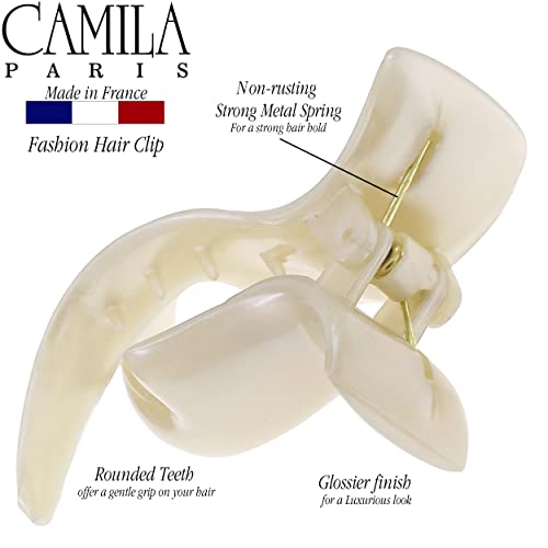 Camila Paris Beige 2 Teeth Hair Clip - Durable Ponytail Holder