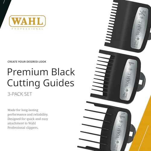 Wahl Professional Clipper Guard Set - 3 Premium Attachments, Model 03354-5001