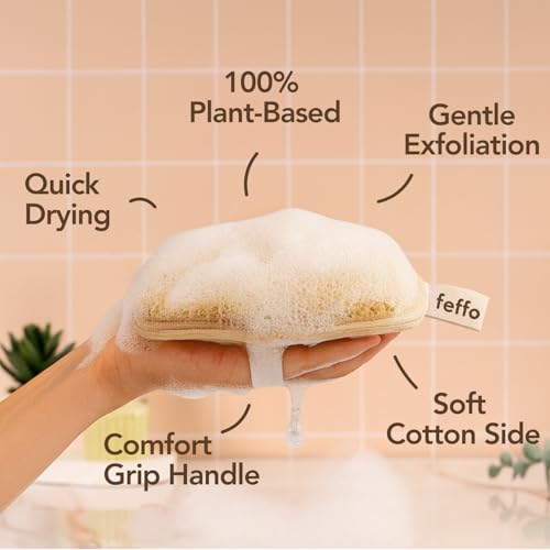 Natural Loofah Sponge Dual-Sided Exfoliating Body Scrubber - 2 Count