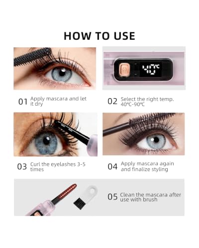 EYECURL Heated Eyelash Curler, USB-C Rechargeable Electric Lash Curler