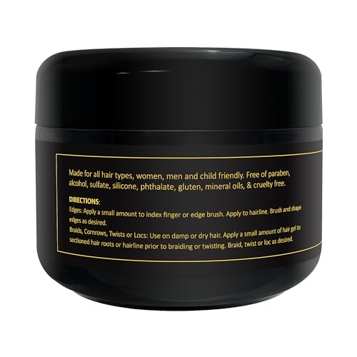 Organic Vegan Hair Gel with Biotin & Rosemary - Strong Hold, 8oz