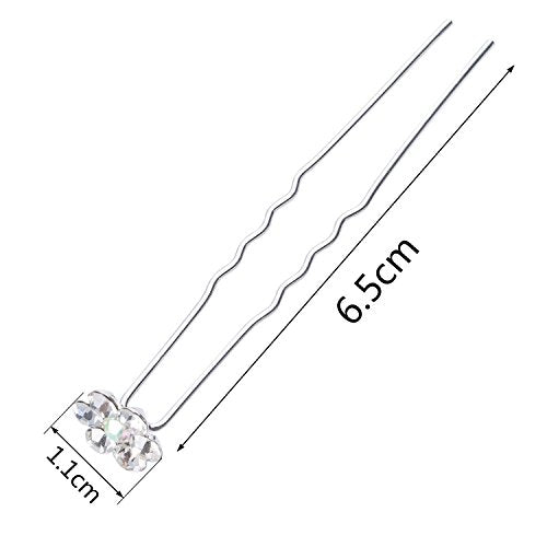 40 Pack Crystal Flower Hair Pins for Bridal & Women - Elegant Hair Accessories