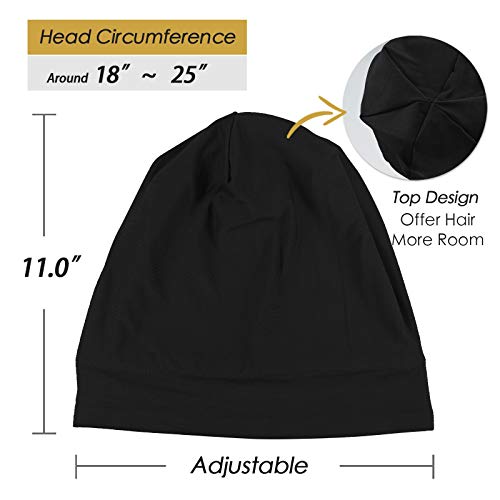 FocusCare Satin Lined Slouchy Sleep Cap for Curly and Frizzy Hair