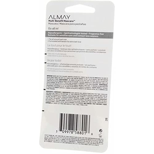 Almay One Coat Mascara Pack of 2 - Blackest Black, 0.24 oz