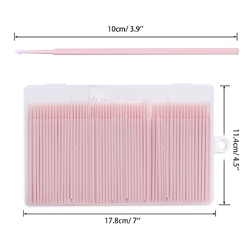 JASSINS 400 Pcs Micro Applicator Brushes for Eyelash Extensions