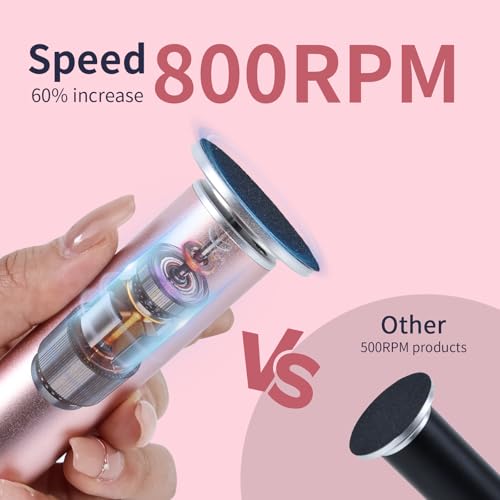 APRELM Electric Foot Callus Remover in Rose Pink - 80 Sandpaper Discs, Adjustable Speed