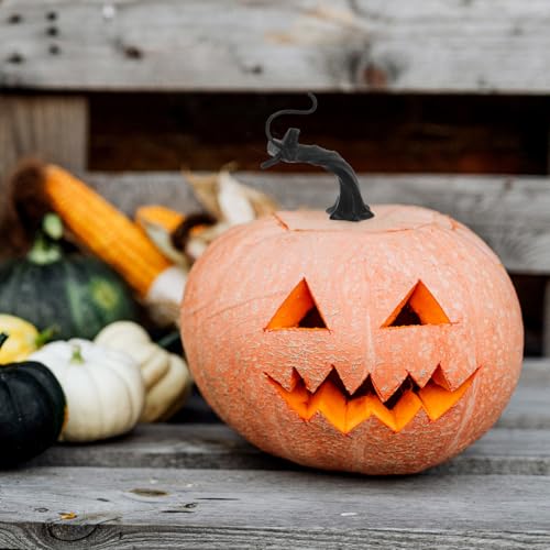Simulated Black Pumpkin Stem Handle for DIY Fall Decorations - 3.62 Inch