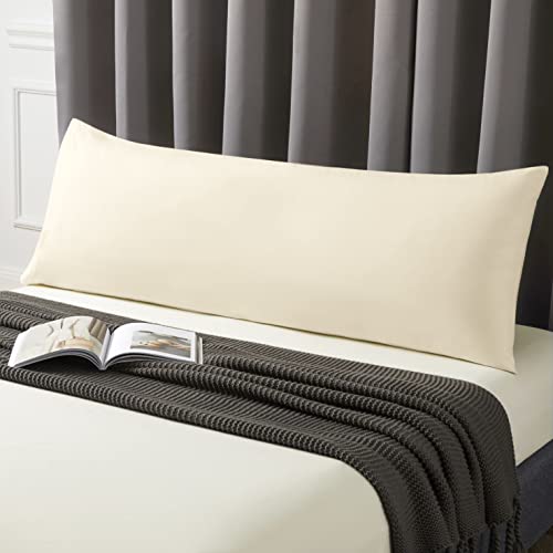 MILVOWOC Ivory Cream Body Pillowcases 20x48 Inch Set of 2