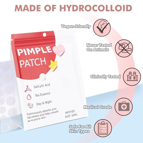Hydrocolloid Pimple Patches - 304pcs Star-Shaped Acne Treatment
