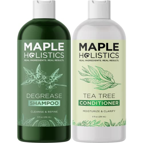 Maple Holistics Oily Hair Shampoo and Tea Tree Conditioner Set - 8oz
