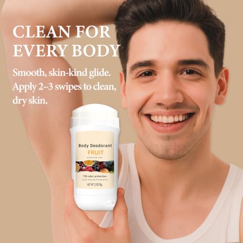 MIANID Natural Fruit Deodorant Stick - Aluminum Free, 72H Odor Protection, Sensitive Skin, 2.7oz