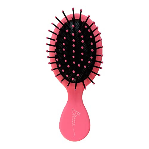 BeaverStrong Mini Hair Brush - Pocket-Size Detangler for Kids & Adults (Warm Pink)