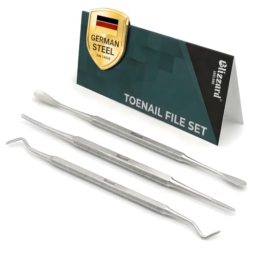 Blizzard 3-Piece Ingrown Toenail Kit - Stainless Steel File & Cleaner Set