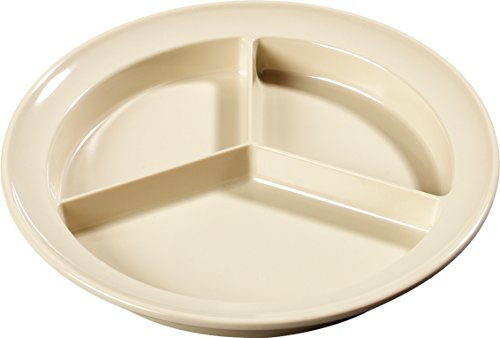 Carlisle Kingline 3-Compartment Melamine Plate, 8.75" Tan