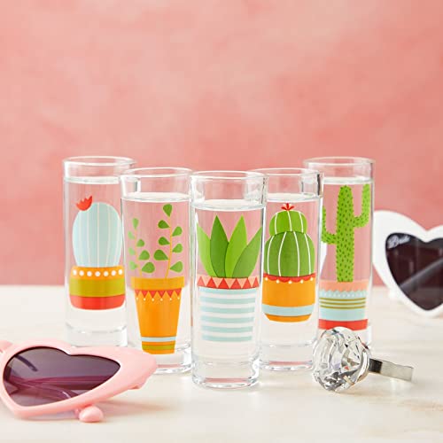 Cactus Shot Glasses Set - 5-Pack, 2 Oz Colorful Tequila Glasses