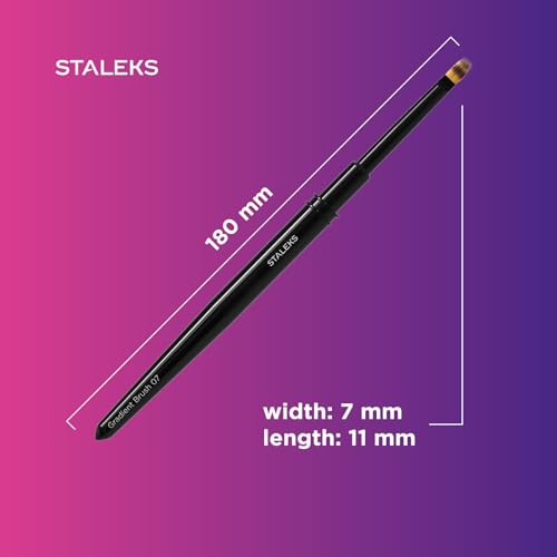 STALEKS PRO Expert Gradient Nail Brush (7mm x 11mm) with Aluminum Handle