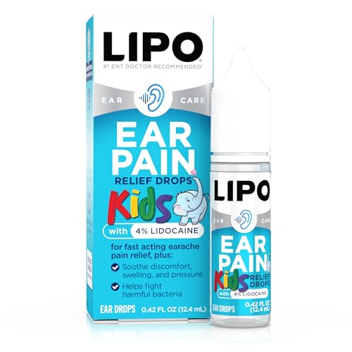 LIPO Kids Ear Pain Relief Drops - 4% Lidocaine for Earaches