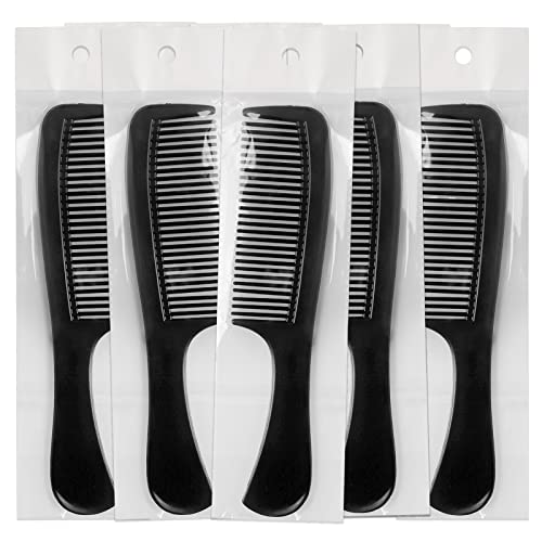 30 Pack Black Plastic Hair Combs - Individually Wrapped, Bulk Hair Grooming Tools - Gisdo