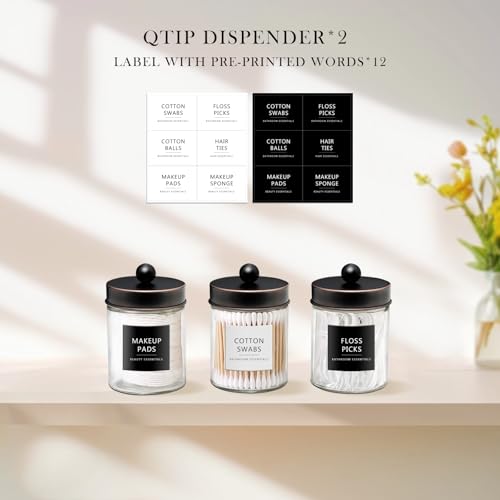 SheeChung 2-Pack Glass Apothecary Jars with Stainless Steel Lids