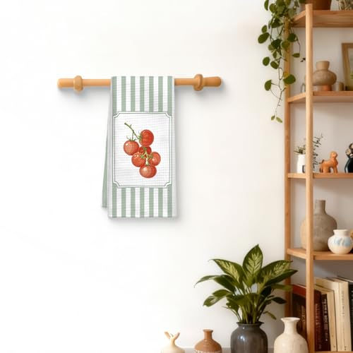 Rustic Cherry Tomatoes Kitchen Towels - Decorative 16x24 Inch Set