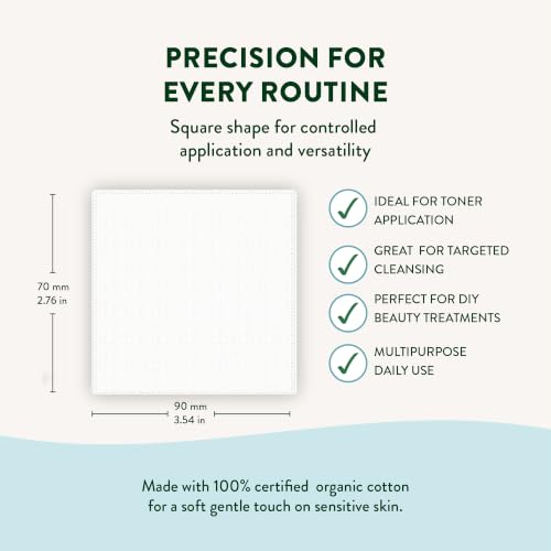 Organyc Organic Cotton Squares for Sensitive Skin - 50 Count