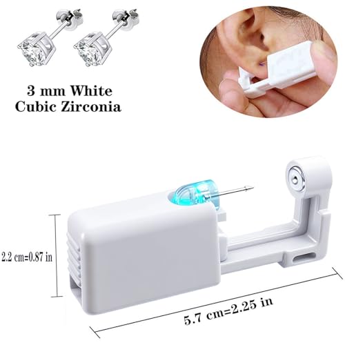 SLVIEKAE Painless Ear Piercing Gun Kit with 3mm 4mm 5mm Earrings