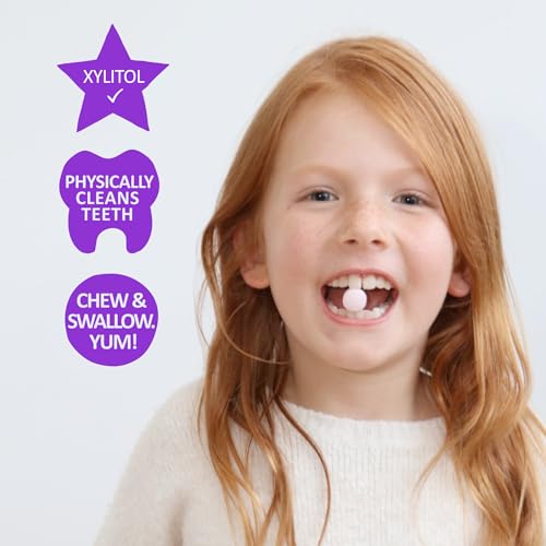 Jack N' Jill Tooth Sparkles Chews - Strawberry Flavor, 60 Tablets for Kids 2+