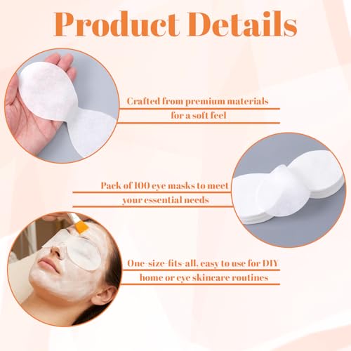 100PCS Disposable Cotton Eye Care Sheets for Skincare & Spa