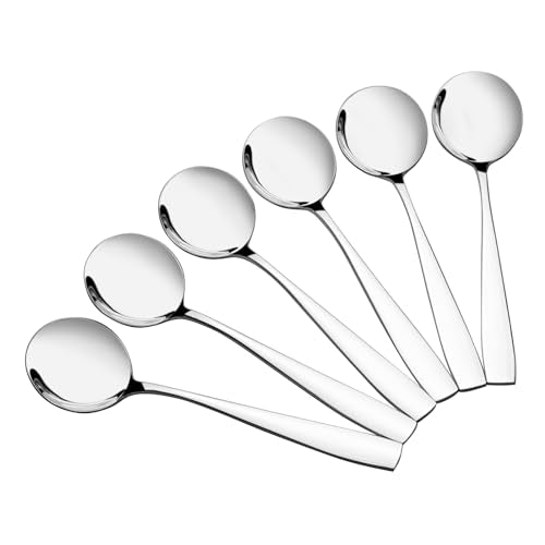 Kekow 12-Piece Stainless Steel Soup Spoons Set - Durable & Mirror Polished
