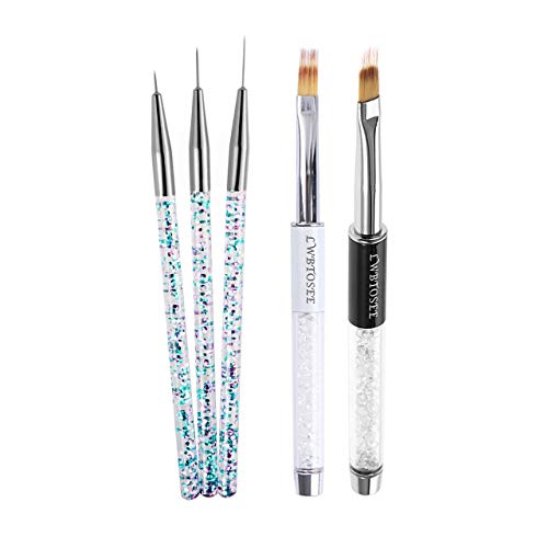Silver 5-Pack Acrylic Nail Art Dotting & Drawing Pen Set - Manicure Tool
