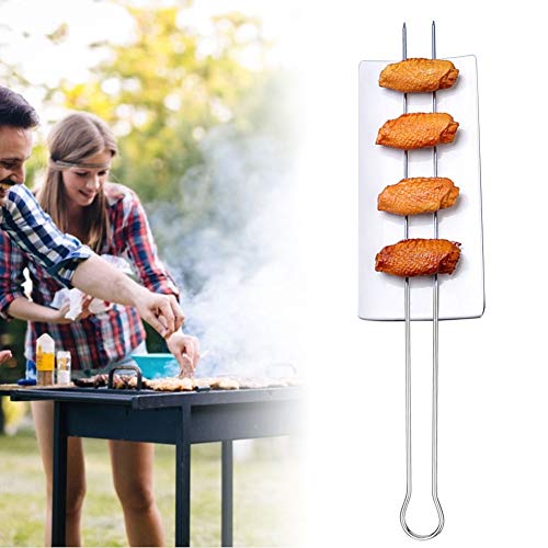 12-Inch Double Pronged Metal Skewers - 6 Pack BBQ Grill Set