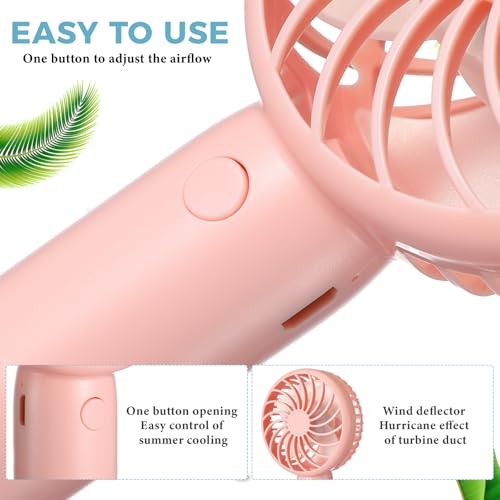 Tujoe Mini Handheld Fan Set - 3 Speed, Rechargeable, Portable