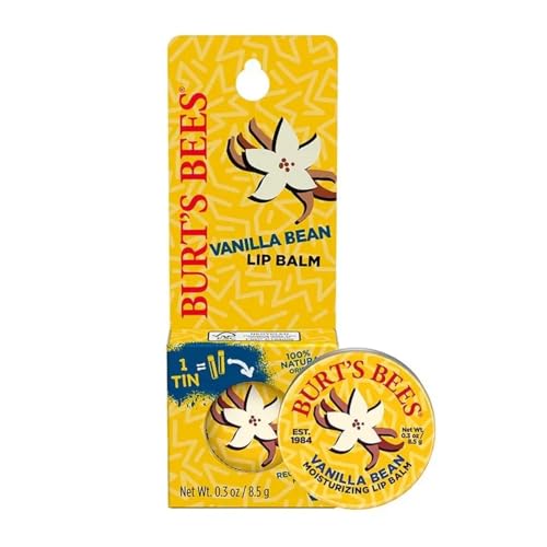 Burt's Bees Vanilla Bean Lip Balm Tin 0.3 oz Natural Moisturizer for Dry Lips