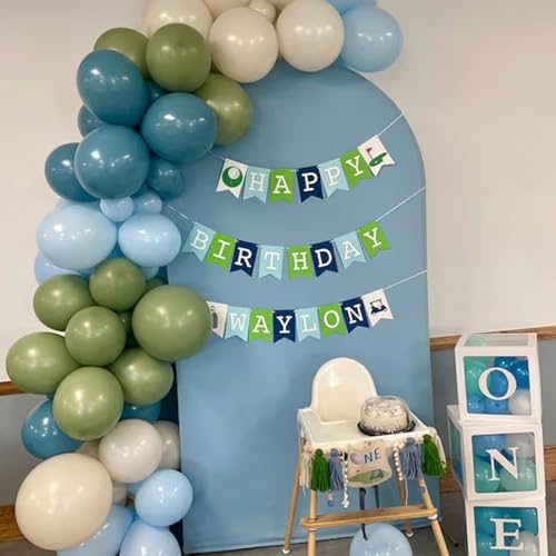 60 Pcs Boho Sage Green & Blue 12 Inch Balloons for Parties