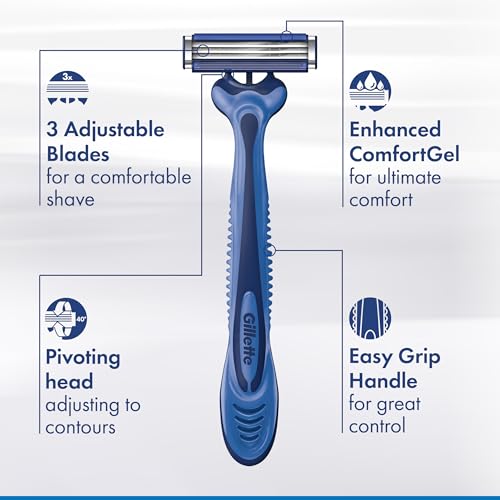 Gillette Sensor3 Comfort Disposable Razors for Men, 8 Count