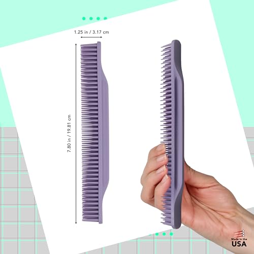 Allegro Combs Lavender 3-Row Detangling Comb for Curly Hair