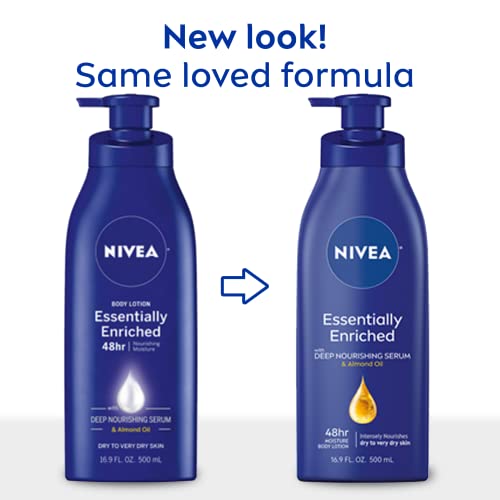 NIVEA Essentially Enriched Body Lotion for Very Dry Skin, 16.9 Fl Oz (2 Pack)