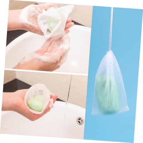 FRCOLOR Exfoliating Mesh Soap Saver Pouch - 10 Pack Drawstring Bags