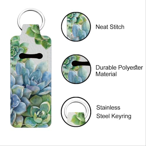 FREEBLOSS Marble Lip Balm Holder Keychain with Pattern1 - Portable Lipstick Case