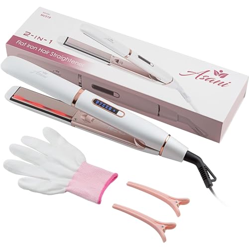Asani 2-in-1 Hair Straightener and Curler with Negative Ions - Fast Heat-up & Adjustable Temp