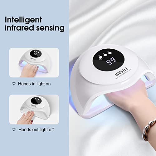 WEVILI 72W UV Nail Lamp with Smart Sensor & LCD Display