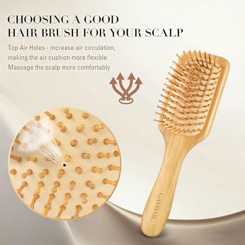 GAVIVOL Bamboo Hair Brush – Detangling Paddle Brush for All Hair Types