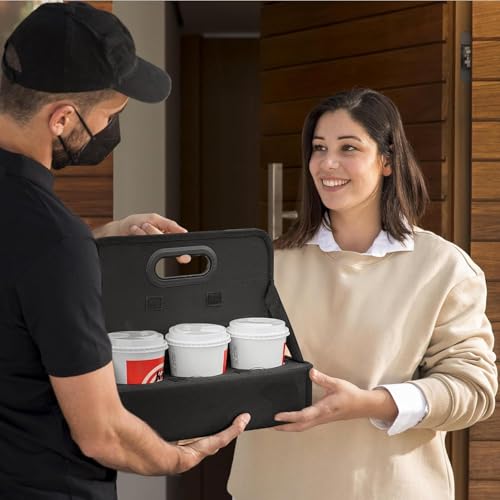 Portable 6-Cup Drink Carrier with Handle - Reusable & Foldable