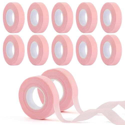 Eyelash Extension Tape - 12 Rolls Pink Micropore Fabric