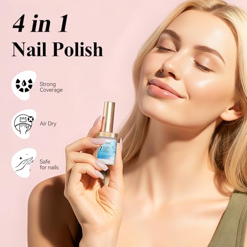Bevimee Nude 4-in-1 Quick Dry Nail Polish - One Step Base Color Top Coat