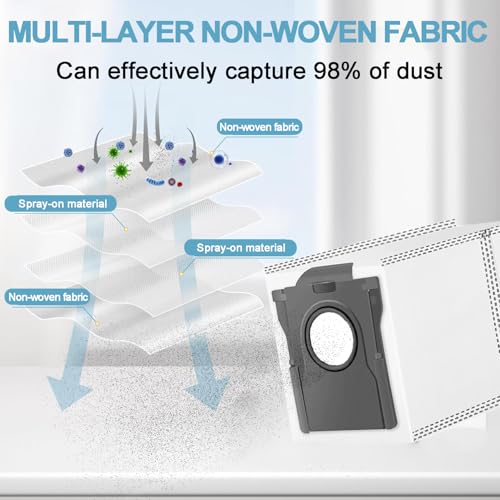 12 Pack Replacement Dust Bags for Dreame Robot Vacuums