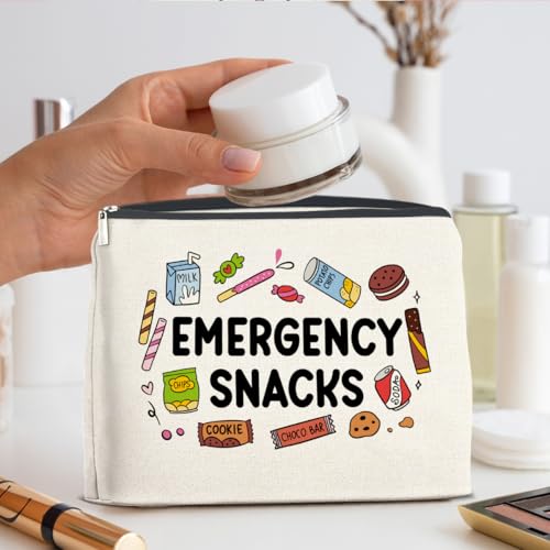 UPNEGE Emergency Snack Lover Makeup Bag - Waterproof Cosmetic Pouch for Women