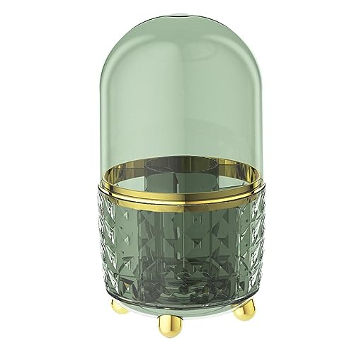 Dark Green 360° Rotating Makeup Brush Holder with Dustproof Lid